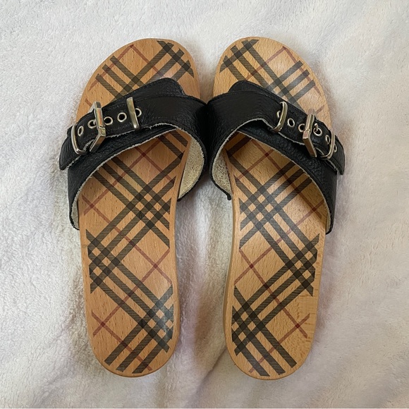 Burberry Wooden Slide Sandals - Picture 3 of 12